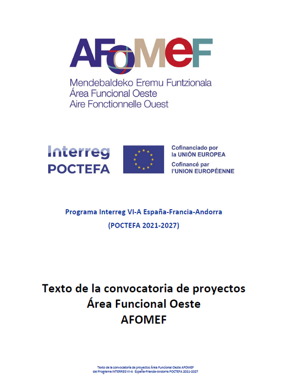 Publication of the provisional resolution of projects admitted to the AFOMEF POCTEFA call for proposals